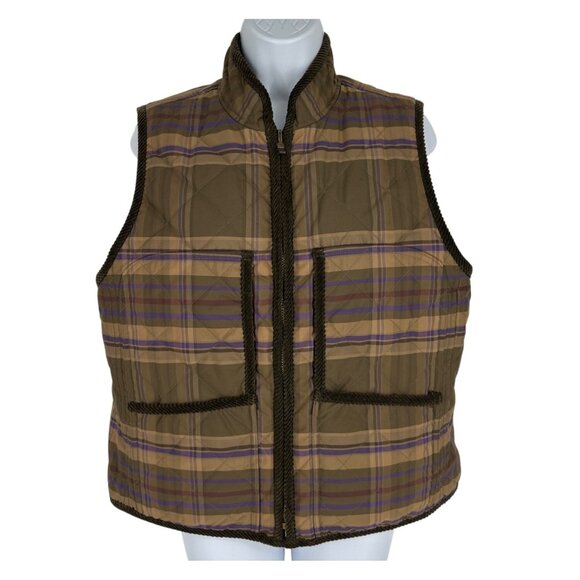 Lauren Ralph Lauren Reversible Quilted Vest W Corduroy Accents Size L - Picture 7 of 16